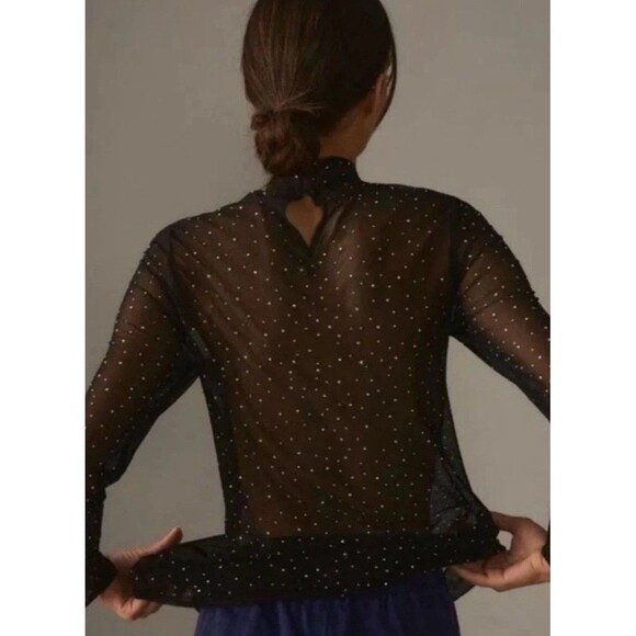 Eva Franco Anthropologie Long-Sleeve Sheer Sparkle Tunic Dress Women's Sz Small - Picture 3 of 7